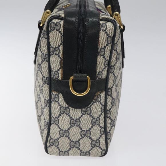 GUCCI GG Supreme Sherry Line Hand Bag Pvc Leather Navy Red 67 02 67 02 - Picture 5 of 16